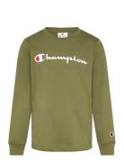 Ls Shirt Sport T-shirts Long-sleeved T-Skjorte Khaki Green Champion