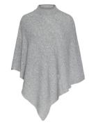 Pcfortuna High Neck Poncho Noos Bc Tops Knitwear Ponchos Grey Pieces