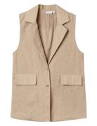 Nkffalinnen Waistcoat Tops Vests Beige Name It