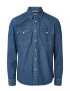 Classic Western Denim Shirt Tops Shirts Denim Shirts Blue Lexington Cl...