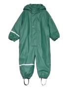 Rainwear Suit W. Fleece Outerwear Coveralls Rainwear Coveralls Green C...