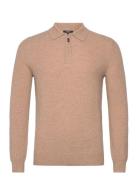 Regis Designers Knitwear Half Zip Jumpers Beige Reiss