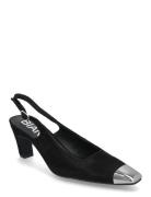 Biaclara Slingback Faux Suede Shoes Sling Backs Heeled Slingbacks Blac...