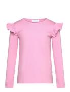 Alicia Pink Candy Tops T-shirts Long-sleeved T-Skjorte Pink POP & CO