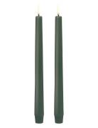 Led Taper Candle, Olive Green, Smooth, 2-Pack, 2,3X25 Cm Home Decorati...