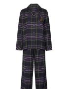 Lrl L/S Notch Collar Long Pant Pj Set Pyjamas Nattøj Black Lauren Ralp...