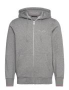 Small Tommy Logo Zip Hdd Tops Sweatshirts & Hoodies Hoodies Grey Tommy...