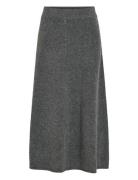 Vikenya Hw Midi Knit Skirt/Ka Skirts Knee-length & Midi Skirts Grey Vi...