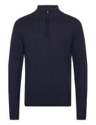 Cable 1/2 Zip Jumper Tops Knitwear Half Zip Jumpers Navy French Connec...