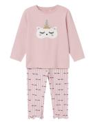 Nmfranda Night Set Pyjamassæt Pink Name It