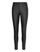 Leather-Effect Leggings Bottoms Trousers Leather Leggings-Bukser Black...