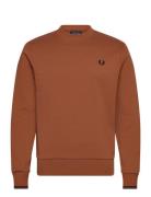 Crew Neck Sweatshirt Tops Sweatshirts & Hoodies Sweatshirts Brown Fred...