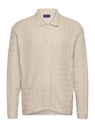 Jorwinter Knit Cable Polo Styd Aw24 Tops Knitwear Cardigans Cream Jack...