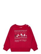 Happy Holidays Colltröja Tops Sweatshirts & Hoodies Sweatshirts Red MU...