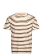 Wwace Badge T-Shirt Tops T-Kortærmet Skjorte Beige Double A By Wood Wo...