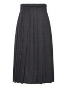 Pleated Suiting Skirt Skirts Knee-length & Midi Skirts Grey REMAIN Bir...