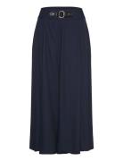 Buckle-Trim Twill Midi Skirt Skirts Knee-length & Midi Skirts Navy Lau...