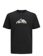 Jcomountain Logo Tee Ss Crew Neck Sn Jnr Tops T-Kortærmet Skjorte Blac...