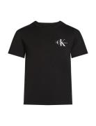 Chest Monologo Ss T-Shirt Tops T-Kortærmet Skjorte Black Calvin Klein