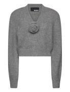 Knit Cropped Cardigan Tops Knitwear Cardigans Grey ROTATE Birger Chris...