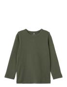 Nmmnoe Ls Slim Top Tops T-shirts Long-sleeved T-Skjorte Green Name It