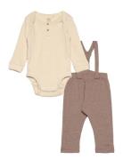 Set Body Trousers With Suspend Sets Sets With Body Beige Lindex