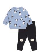 Set Sweatshirt Leggings Pengui Sets Sets With Long-sleeved T-shirt Mul...