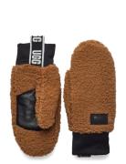 W Uggfluff Mitten With Logo Tape Accessories Gloves Thumb Gloves Brown...