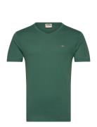 Slim Shield V-Neck T-Shirt Tops T-Kortærmet Skjorte Green GANT