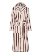 Rwadamo Striped Hooded Robe Morgenkåbe Beige Rosemunde