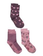 3-Pack Socks Socks & Tights Socks Pink Minymo