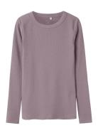 Nkfnakal Ls Top Noos Tops T-shirts Long-sleeved T-Skjorte Purple Name ...