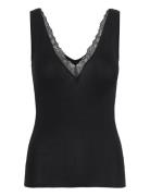 Warm Light Lace - Night Tank Top Top Black Etam