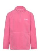 Borg Half-Zip Fleece Outerwear Fleece Outerwear Fleece Jackets Pink Bj...