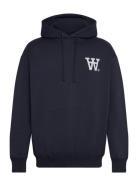 Wwcass Aa Chest Print Hoodie Tops Sweatshirts & Hoodies Hoodies Navy D...