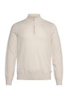 Ebenji Tops Knitwear Half Zip Jumpers Cream BOSS