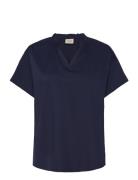 Frjustina Bl 1 Tops Blouses Short-sleeved Navy Fransa