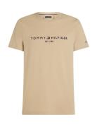 Tommy Logo Tee Tops T-Kortærmet Skjorte Beige Tommy Hilfiger