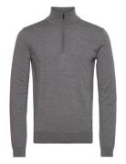 San Quirin-M Designers Knitwear Half Zip Jumpers Grey HUGO