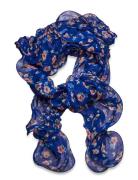 Floral Ruffled Scarf Accessories Scarves Lightweight Scarves Blue Laur...