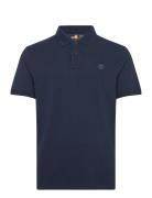 Pique Short Sleeve Polo Tops Polos Short-sleeved Navy Timberland