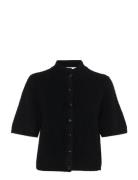Alphagz Ss Short Cardigan Noos Tops Knitwear Cardigans Black Gestuz
