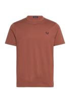 Ringer T-Shirt Tops T-Kortærmet Skjorte Brown Fred Perry