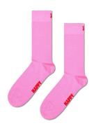 Solid Sock Underwear Socks Regular Socks Pink Happy Socks