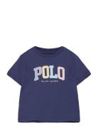 Logo Cotton Jersey Tee Tops T-Kortærmet Skjorte Navy Ralph Lauren Kids