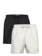 2Pk Medium Drawstring Badeshorts Black Calvin Klein