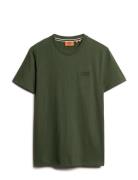 Essential Logo Emb Tee Tops T-Kortærmet Skjorte Khaki Green Superdry