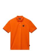 E-Badge Sum Tops Polos Short-sleeved Orange Napapijri