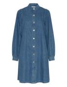 Mschelena Shirt Dress Kort Kjole Blue MSCH Copenhagen