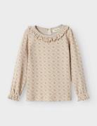 Nmfgago Kug Ls Slim Top Lil Tops T-shirts Long-sleeved T-Skjorte Cream...